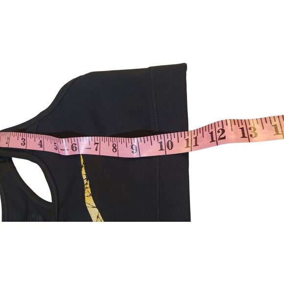 Nike Sports Bra Womens Small Dri-Fit  Black Gold Swoosh Criss Cross Back Workout - Picture 11 of 12